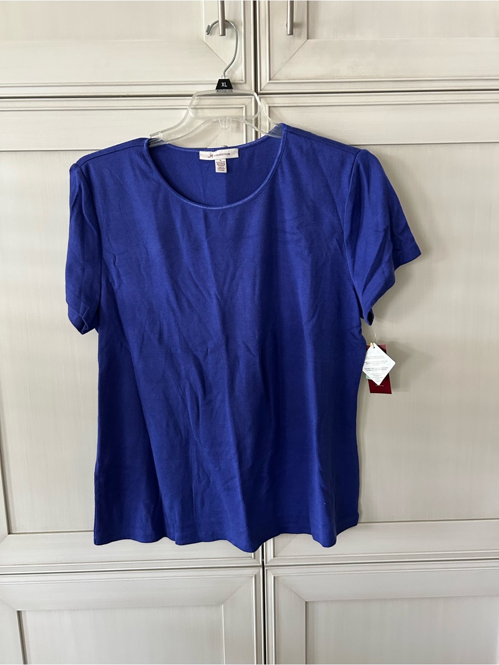 JM Collection Short Sleeve Crewneck Tee in Royal Blue